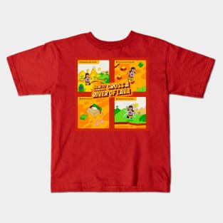 Lego Fortnite HOW TO CROSS A RIVER OF LAVA! Kids T-Shirt